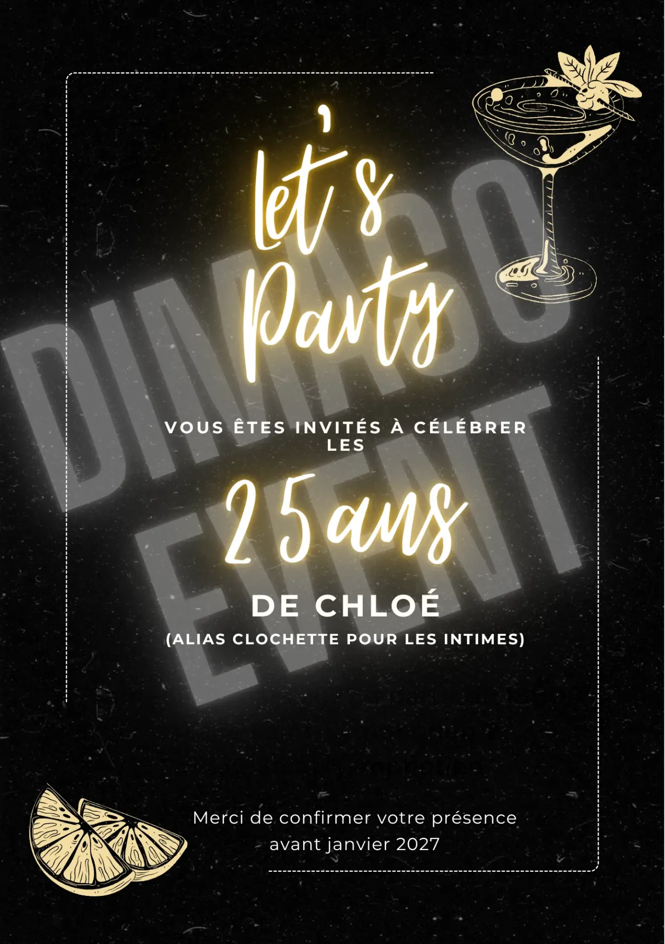 Invitation anniversaire - Chloe Duquesne